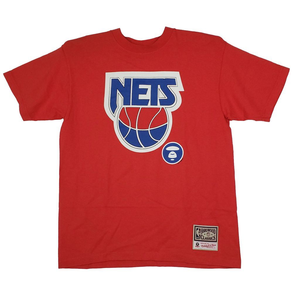 AAPE BAPE New Jersey Nets‎ Mitchell & Ness NBA Medium Shirt A Bathing Ape NWT